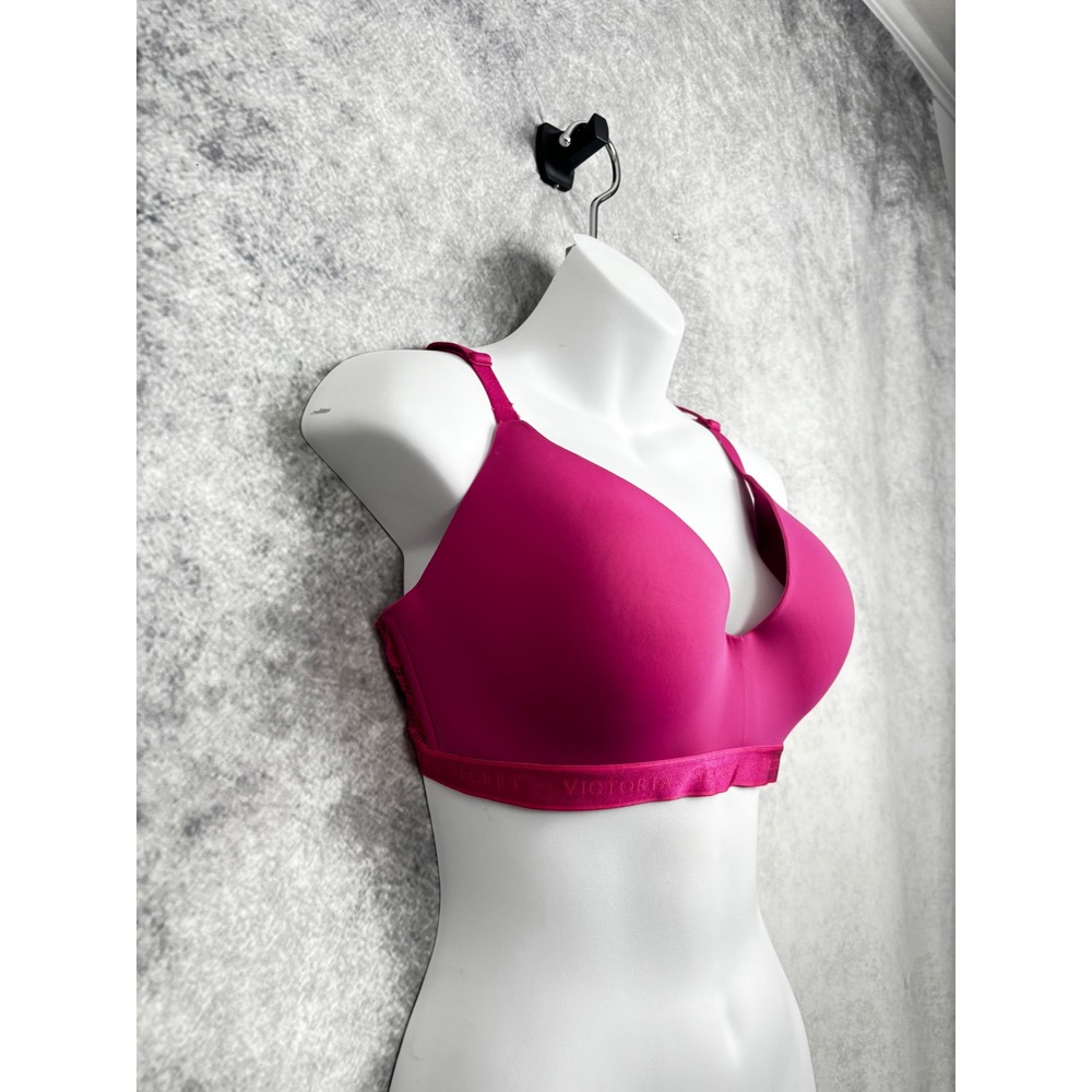Victoria's Secret T-Shirt Lightly Lined Wireless Hot Pink Bra Size 36DD - Picture 3 of 8